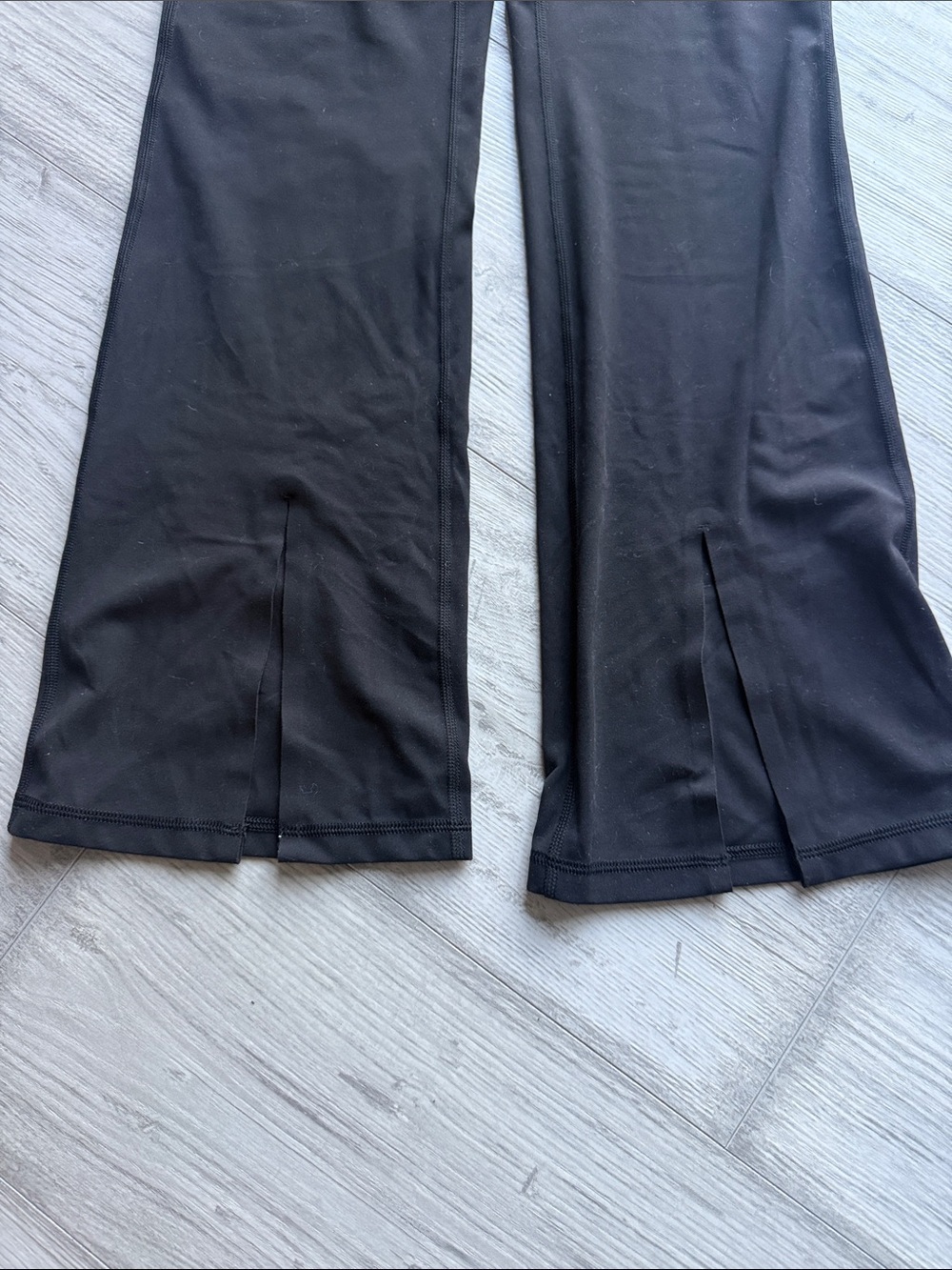 Athleta Black Split-Hem Flare Yoga Pants - Picture 3 of 5